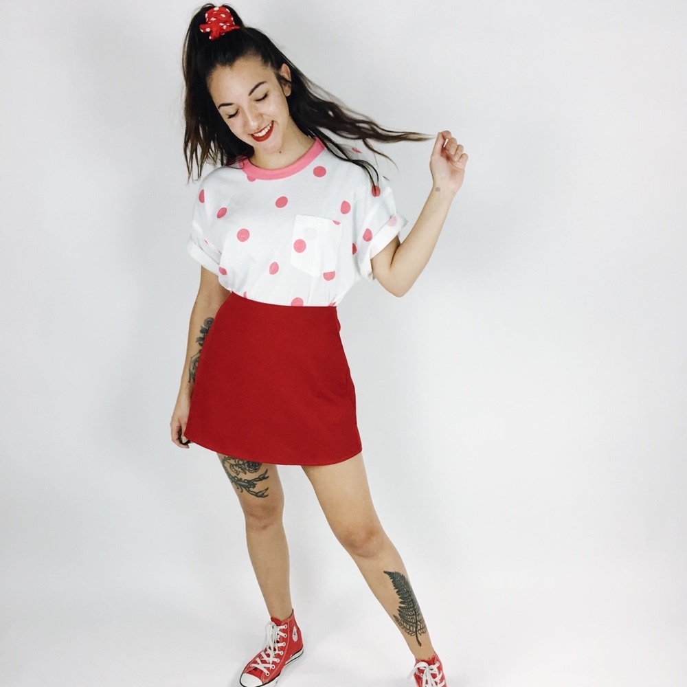 Vintage 80s Pink Polka Dot Tee